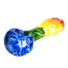 4.5″ FROSTED RAINBOW SPOON HAND PIPE W/MOUTHPIECE