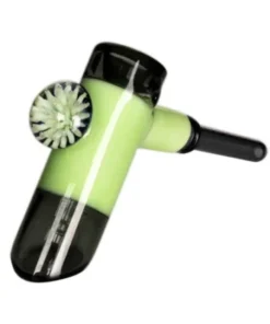 6.5″ SMOKE GREEN MIGO HAMMER BUBLER W/IMPLSN MRBLE
